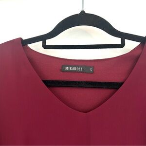 Mikarose Burgundy V-Neck Dress